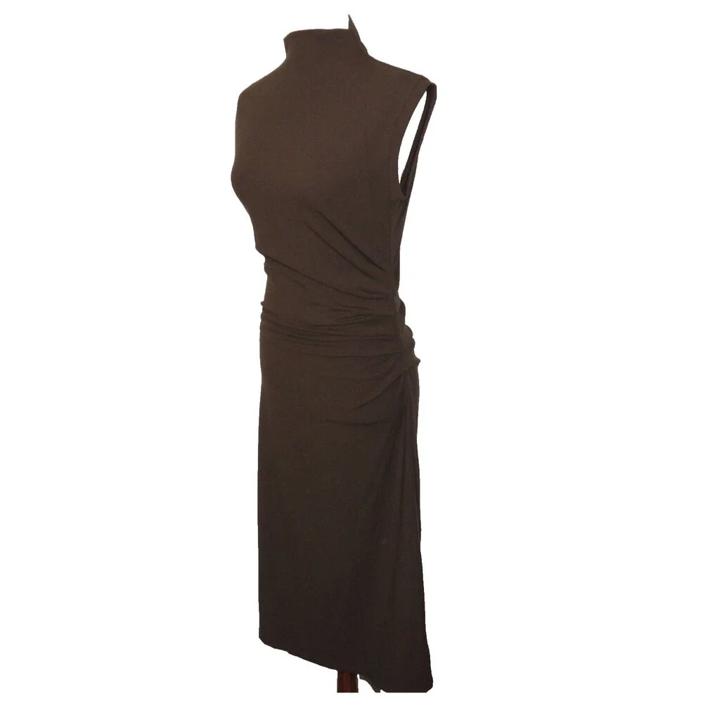 New With Tag OGL Chocolate Brown Sleeveless Midi Dress - Picture 3 of 14